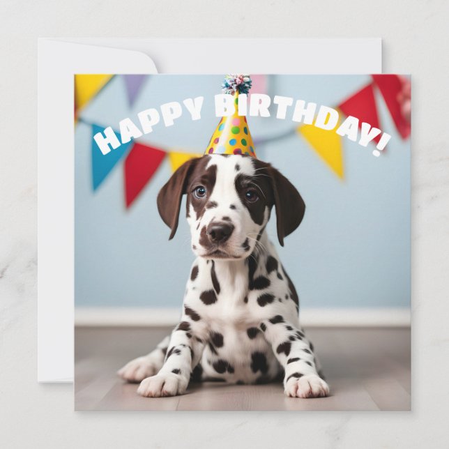 Dalmatian Birthday Party Card (Front)