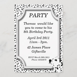 Dalmatian Birthday Party Invitation