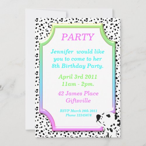 Dalmatian Birthday Party Invitation 2