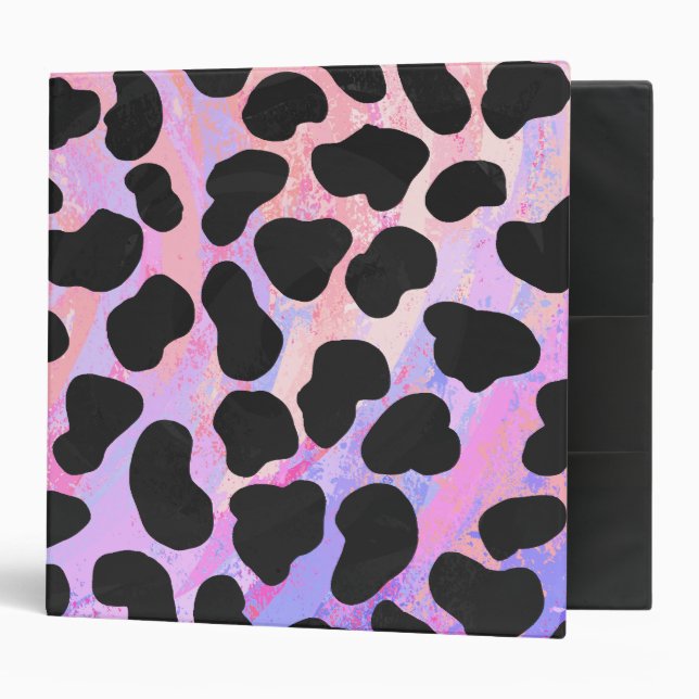 Dalmatian Black and Pink Print 3 Ring Binder (Front/Inside)
