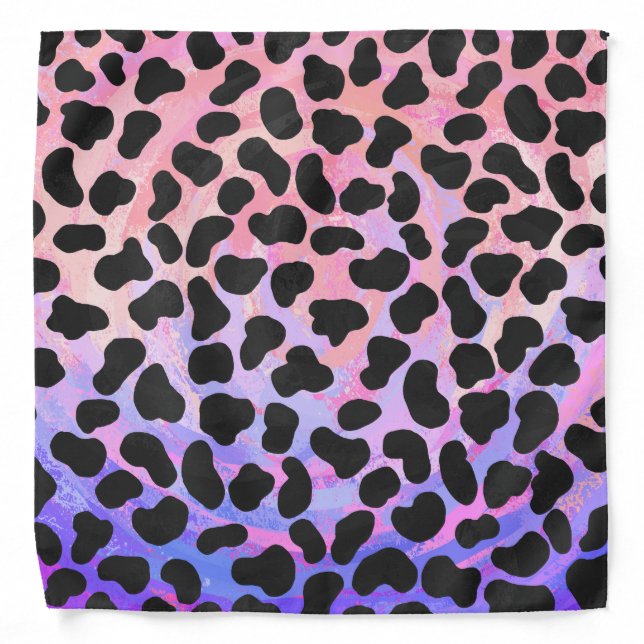 Dalmatian Black and Pink Print Bandana (Front)