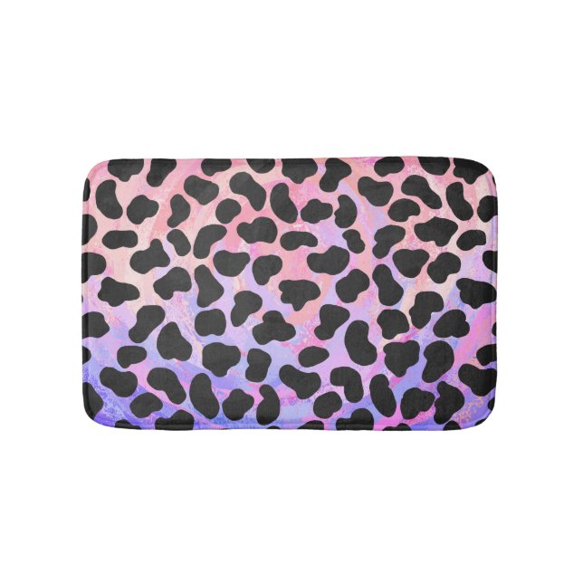 Dalmatian Black and Pink Print Bathroom Mat (Front)