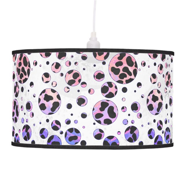 Dalmatian Black and Pink Print Ceiling Lamp (Front)