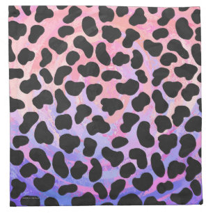 Dalmatian Black and Pink Print Cloth Napkin