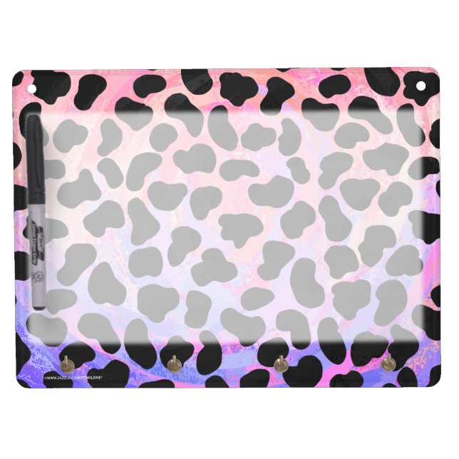 Dalmatian Black and Pink Print Dry Erase Board With Keychain Holder (Front)