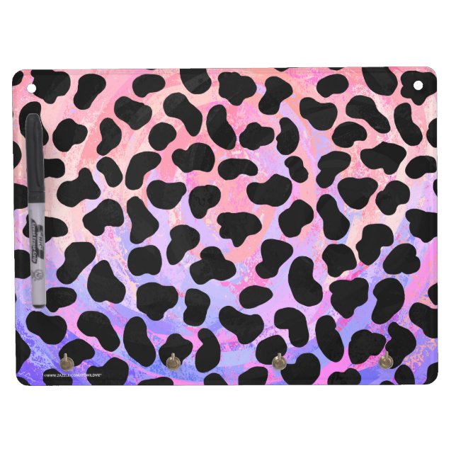 Dalmatian Black and Pink Print Dry Erase Board With Keychain Holder (Front)