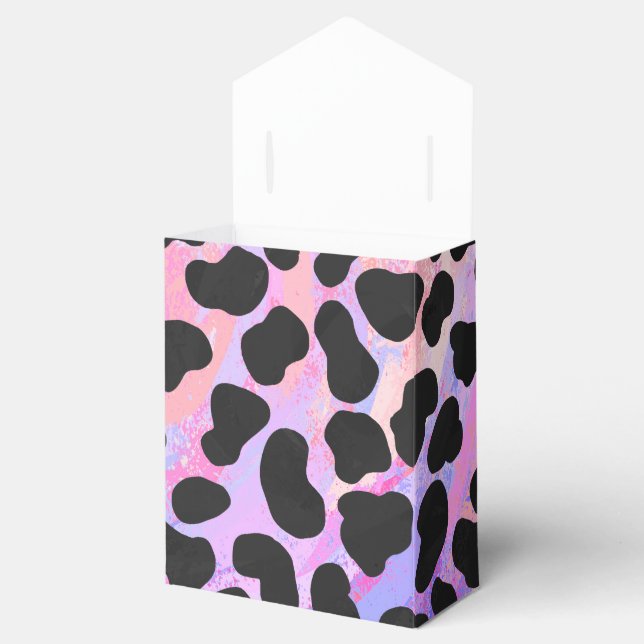 Dalmatian Black and Pink Print Favor Boxes (Opened)