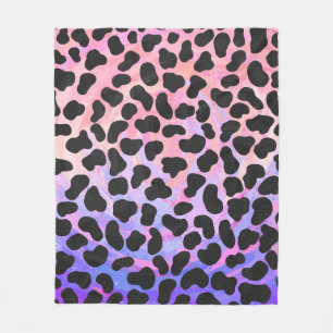 Dalmatian Black and Pink Print Fleece Blanket