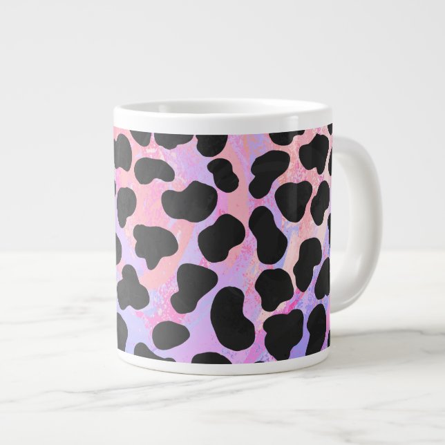 Dalmatian Black and Pink Print Giant Coffee Mug (Front Right)