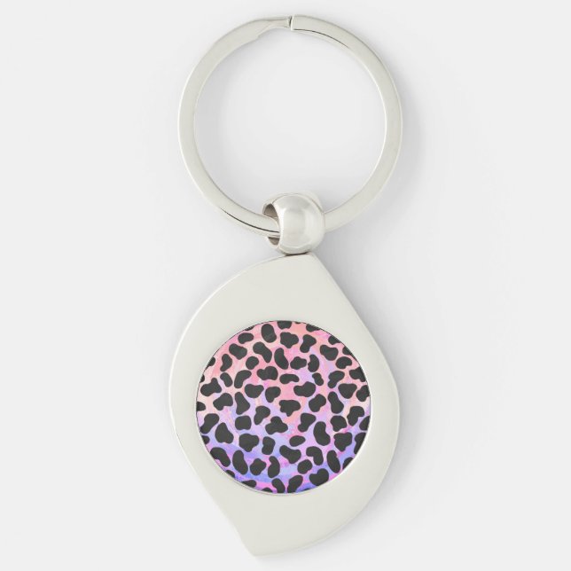 Dalmatian Black and Pink Print Keychain (Front)