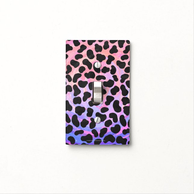 Dalmatian Black and Pink Print Light Switch Cover (In Situ)