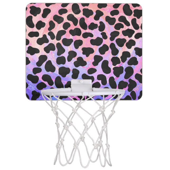 Dalmatian Black and Pink Print Mini Basketball Hoop (Front)