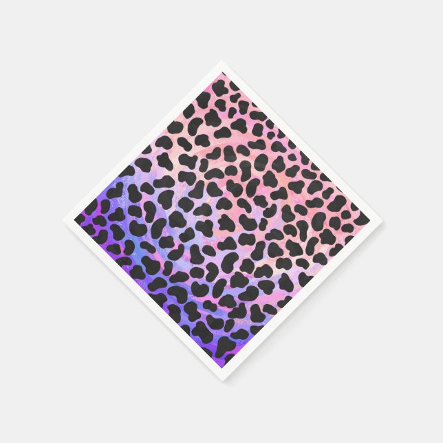 Dalmatian Black and Pink Print Napkins (Corner)