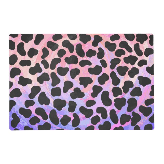 Dalmatian Black and Pink Print Placemat (Front)