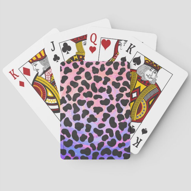 Dalmatian Black and Pink Print Poker Cards (Back)