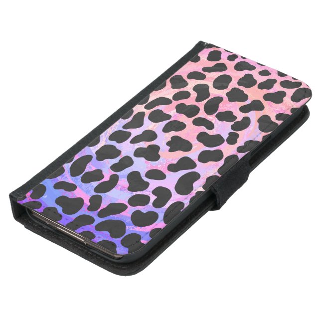 Dalmatian Black and Pink Print Samsung Galaxy Wallet Case (Bottom)