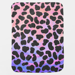 Dalmatian Black and Pink Print Swaddle Blanket