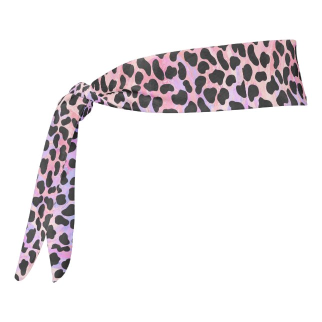Dalmatian Black and Pink Print Tie Headband (Rotate 270)