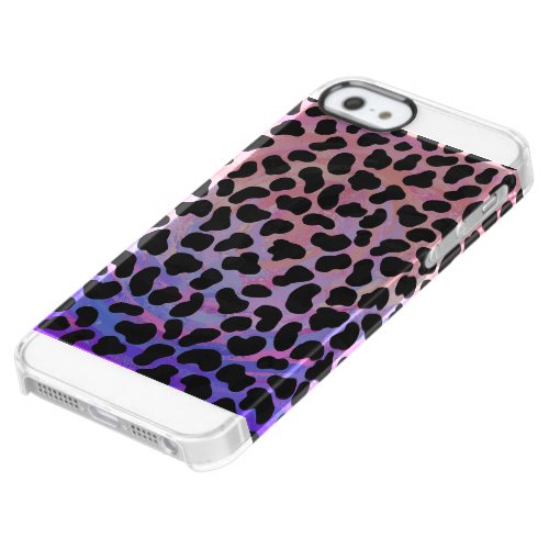 Dalmatian Black and Pink Print Clear iPhone SE55s Case