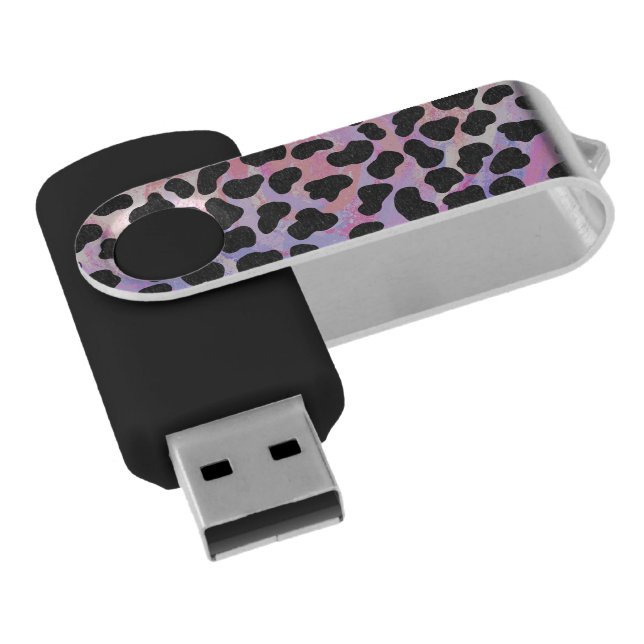 Dalmatian Black and Pink Print USB Flash Drive (Angled)