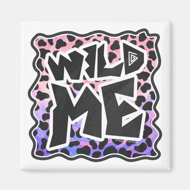 Dalmatian Black and Pink Wild Me Magnet (Front)