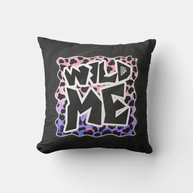 Dalmatian Black and Pink Wild Me Throw Pillow (Front)