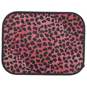 Dalmatian Black and Red Print Car Mat