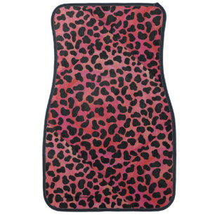 Dalmatian Black and Red Print Car Mat