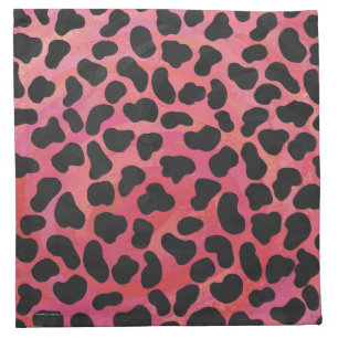 Dalmatian Black and Red Print Cloth Napkin