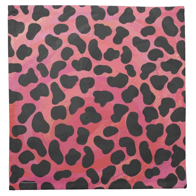 Dalmatian Black and Red Print Cloth Napkin (Front)