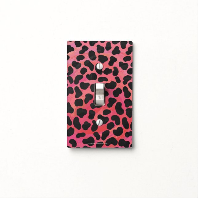 Dalmatian Black and Red Print Light Switch Cover (In Situ)