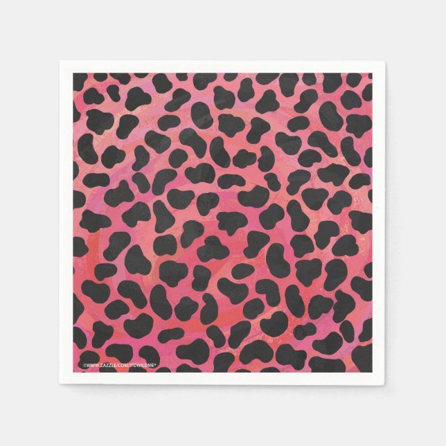 Dalmatian Black and Red Print Napkins (Front)