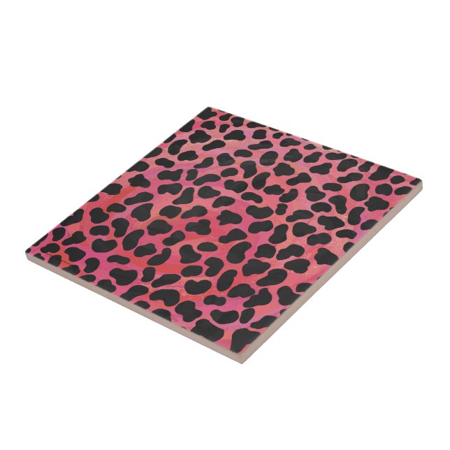 Dalmatian Black and Red Print Tile (Side)