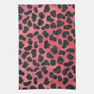 Dalmatian Black and Red Print Towel