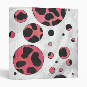 Dalmatian Black and Red with Polka Dots Binder
