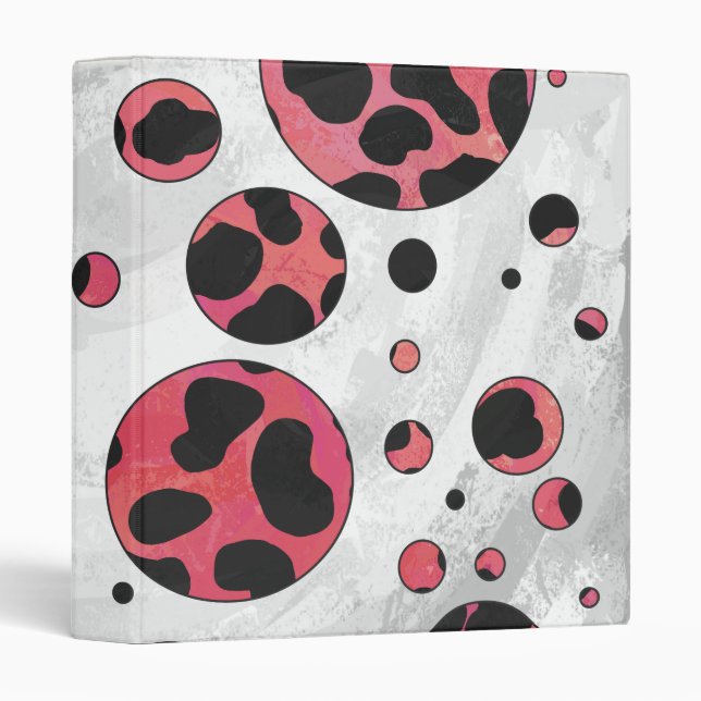 Dalmatian Black and Red with Polka Dots Binder (Front/Spine)
