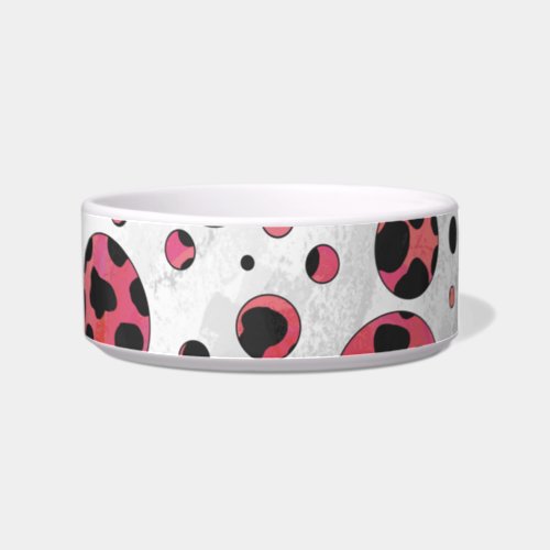 Dalmatian Black and Red with Polka Dots Bowl