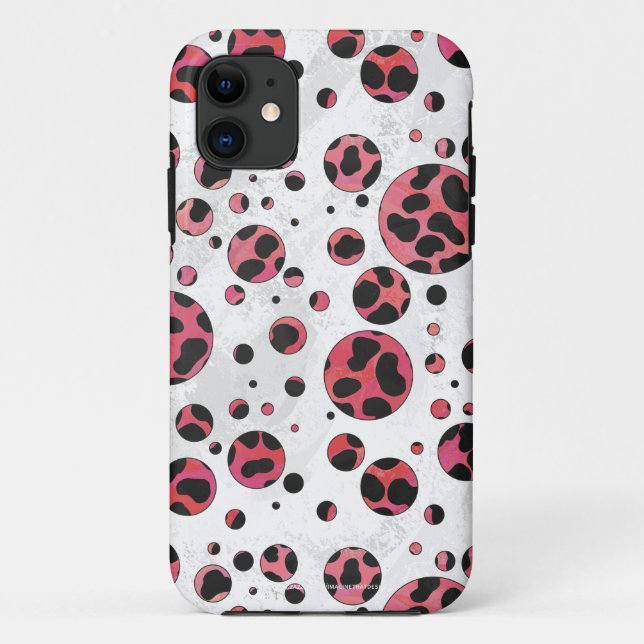 Dalmatian Black and Red with Polka Dots Case-Mate iPhone Case (Back)
