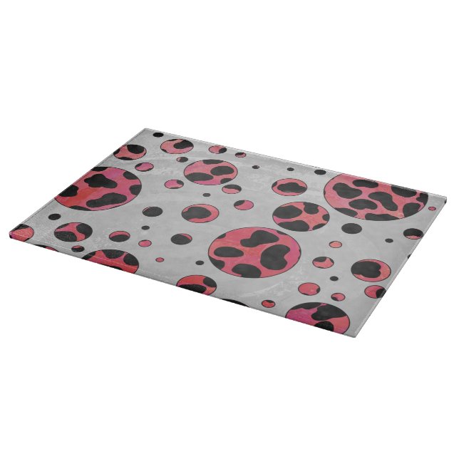 Dalmatian Black and Red with Polka Dots Cutting Board (Corner)