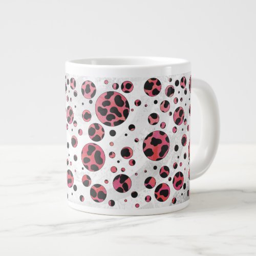 Dalmatian Black and Red with Polka Dots Giant Coffee Mug