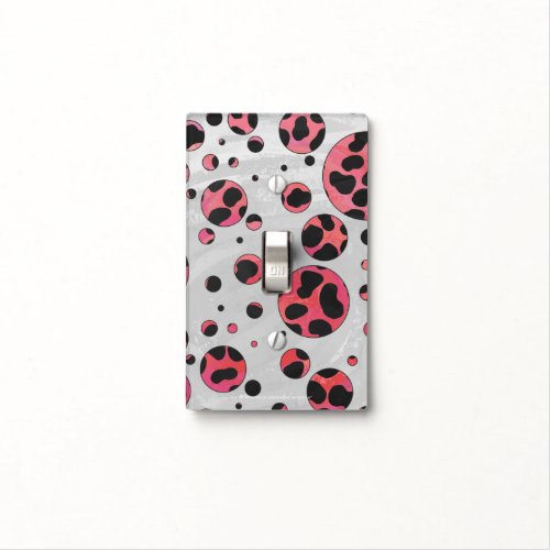 Dalmatian Black and Red with Polka Dots Light Switch Cover
