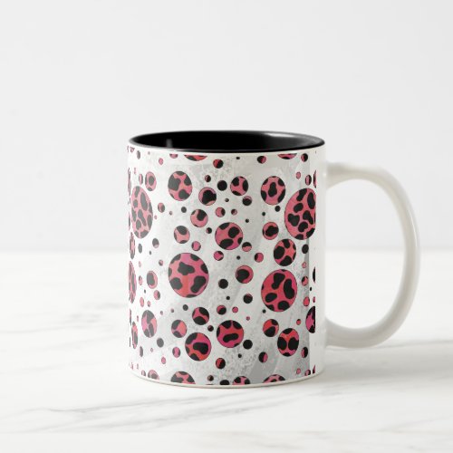 Dalmatian Black and Red with Polka Dots Two_Tone Coffee Mug