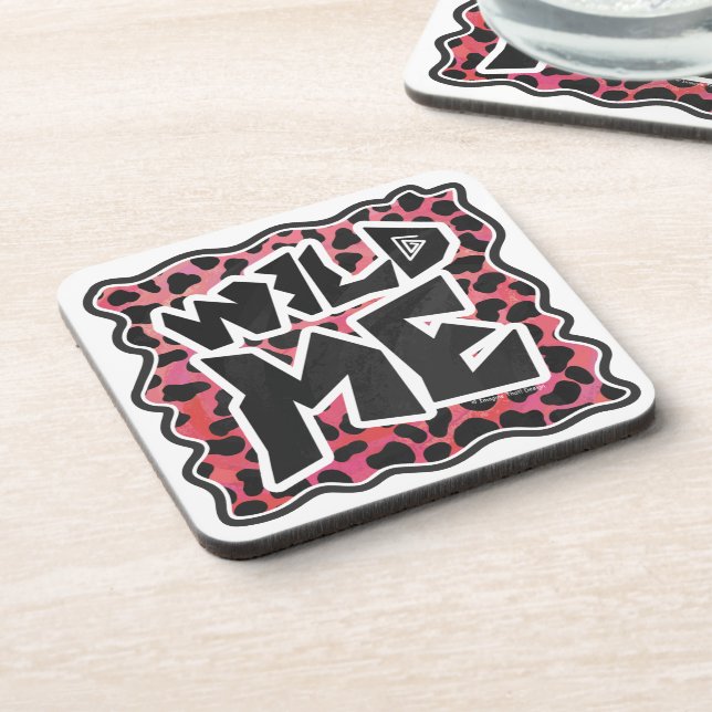 Dalmatian Black and Red with Wild Me Drink Coaster (Left Side)
