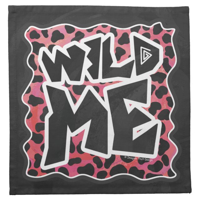 Dalmatian Black and Red with Wild Me Napkin (Front)