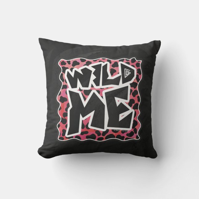 Dalmatian Black and Red with Wild Me Throw Pillow (Front)