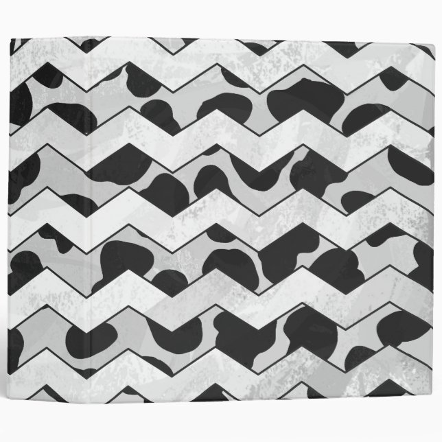 Dalmatian Black and White Chvron 3 Ring Binder (Front/Spine)