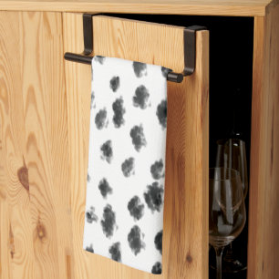 dalmatian black and white dots animal print  kitchen towel