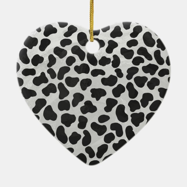 Dalmatian Black and White Print Ceramic Ornament (Back)