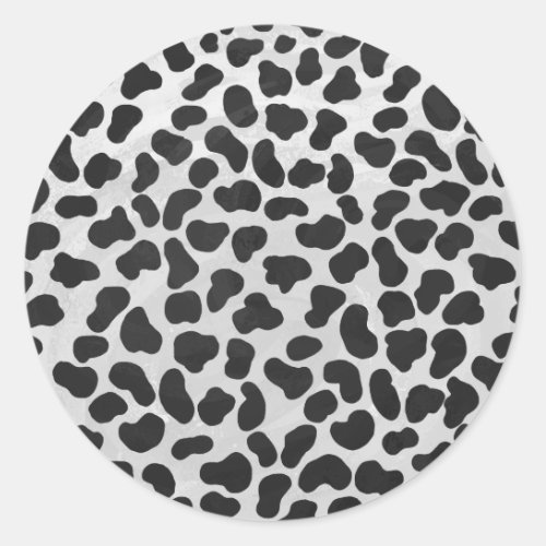 Dalmatian Black and White Print Classic Round Sticker