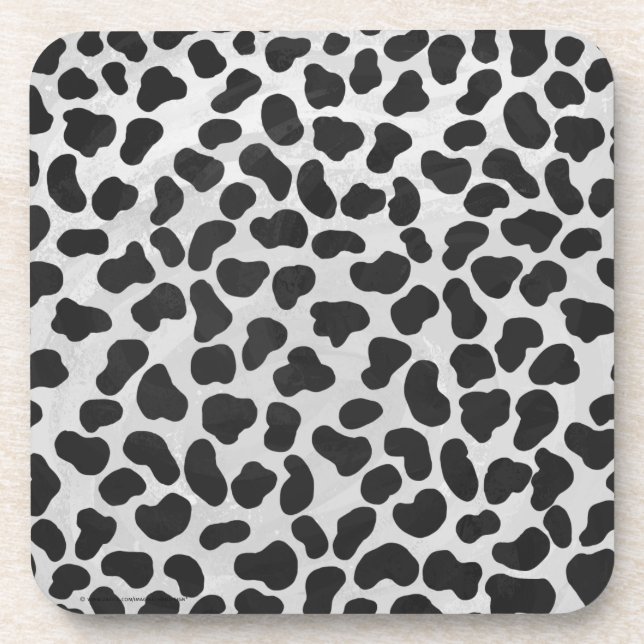 Dalmatian Black and White Print Coaster (Front)